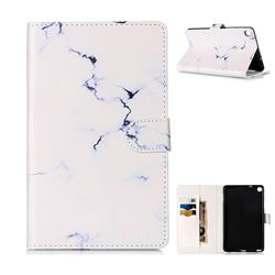 Soft White Marble Folio Flip Stand PU Leather Wallet Case for Samsung Galaxy Tab A 8.0 2019 P200 (Tab A Plus 8)