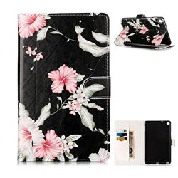 Azalea Flower Folio Flip Stand PU Leather Wallet Case for Samsung Galaxy Tab A 8.0 2019 P200 (Tab A Plus 8)