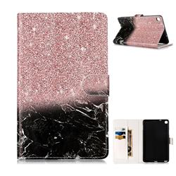 Glittering Rose Marble Folio Flip Stand PU Leather Wallet Case for Samsung Galaxy Tab A 8.0 2019 P200 (Tab A Plus 8)