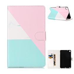 Tricolor Marble Folio Flip Stand PU Leather Wallet Case for Samsung Galaxy Tab A 8.0 2019 P200 (Tab A Plus 8)