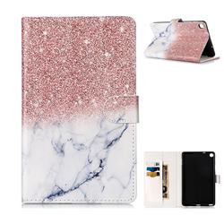 Glittering Rose Gold Folio Flip Stand PU Leather Wallet Case for Samsung Galaxy Tab A 8.0 2019 P200 (Tab A Plus 8)