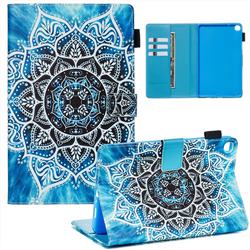 Underwater Mandala Flower Matte Leather Wallet Tablet Case for Samsung Galaxy Tab A 8.0 2019 P200 (Tab A Plus 8)