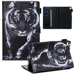 Black and White Tiger Matte Leather Wallet Tablet Case for Samsung Galaxy Tab A 8.0 2019 P200 (Tab A Plus 8)