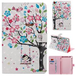 Flower Tree Swing Girl 3D Painted Tablet Leather Wallet Case for Samsung Galaxy Tab A 8.0 2019 P200 (Tab A Plus 8)
