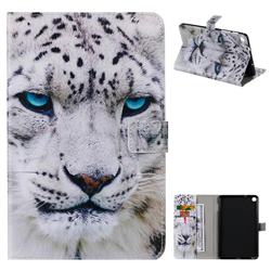 White Leopard Folio Flip Stand Leather Wallet Case for Samsung Galaxy Tab A 8.0 2019 P200 (Tab A Plus 8)