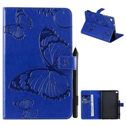 Embossing 3D Butterfly Leather Wallet Case for Samsung Galaxy Tab A 8.0 2019 P200 (Tab A Plus 8) - Blue