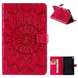 Embossing Sunflower Leather Flip Cover for Samsung Galaxy Tab A 8.0 2019 P200 (Tab A Plus 8) - Red