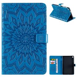 Embossing Sunflower Leather Flip Cover for Samsung Galaxy Tab A 8.0 2019 P200 (Tab A Plus 8) - Blue