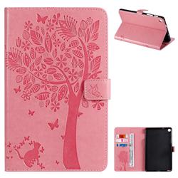 Embossing Butterfly Tree Leather Flip Cover for Samsung Galaxy Tab A 8.0 2019 P200 (Tab A Plus 8) - Pink