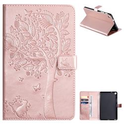 Embossing Butterfly Tree Leather Flip Cover for Samsung Galaxy Tab A 8.0 2019 P200 (Tab A Plus 8) - Rose Gold
