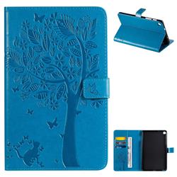 Embossing Butterfly Tree Leather Flip Cover for Samsung Galaxy Tab A 8.0 2019 P200 (Tab A Plus 8) - Blue