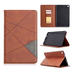 Binfen Color Prismatic Slim Magnetic Sucking Stitching Wallet Flip Cover for Samsung Galaxy Tab A 8.0 2019 P200 (Tab A Plus 8) - Brown