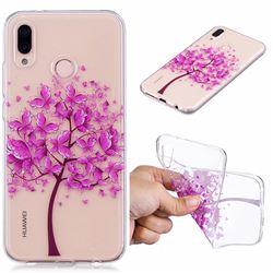 Pink Butterfly Tree Super Clear Soft Tpu Back Cover For Huawei P20