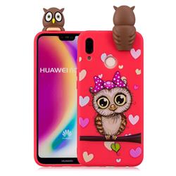 Bow Owl Soft 3D Climbing Doll Soft Case for Huawei P20 Lite