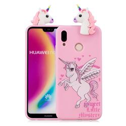 Wings Unicorn Soft 3D Climbing Doll Soft Case for Huawei P20 Lite