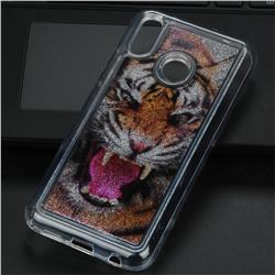 Tiger Glassy Glitter Quicksand Dynamic Liquid Soft Phone Case for Huawei P20 Lite