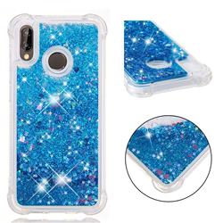 Dynamic Liquid Glitter Sand Quicksand TPU Case for Huawei P20 Lite - Blue Love Heart