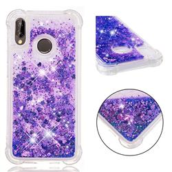 Dynamic Liquid Glitter Sand Quicksand Star TPU Case for Huawei P20 Lite - Purple