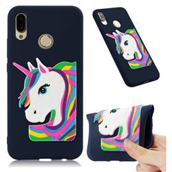 Rainbow Unicorn Soft 3D Silicone Case for Huawei P20 Lite - Navy