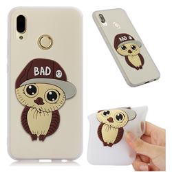 Bad Boy Owl Soft 3D Silicone Case for Huawei P20 Lite - Translucent White