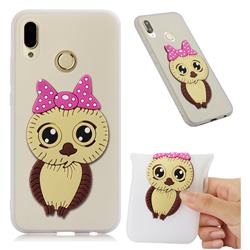Bowknot Girl Owl Soft 3D Silicone Case for Huawei P20 Lite - Translucent White