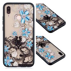 Lilac Lace Diamond Flower Soft TPU Back Cover for Huawei P20 Lite