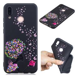 Corolla Girl 3D Embossed Relief Black TPU Cell Phone Back Cover for Huawei P20 Lite