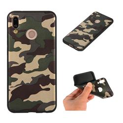 Camouflage Soft TPU Back Cover for Huawei P20 Lite - Gold Green