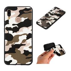 Camouflage Soft TPU Back Cover for Huawei P20 Lite - Black White