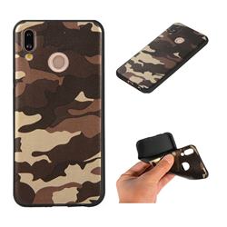 Camouflage Soft TPU Back Cover for Huawei P20 Lite - Gold Coffee
