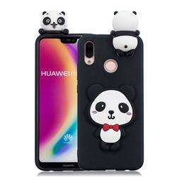 Red Bow Panda Soft 3D Climbing Doll Soft Case for Huawei P20 Lite