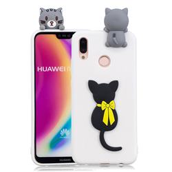 Little Black Cat Soft 3D Climbing Doll Soft Case for Huawei P20 Lite