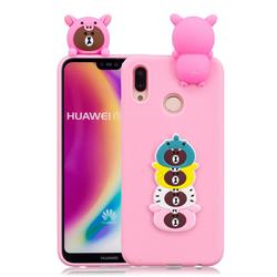 Expression Bear Soft 3D Climbing Doll Soft Case for Huawei P20 Lite