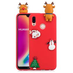 Red Elk Christmas Xmax Soft 3D Silicone Case for Huawei P20 Lite