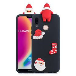 Black Santa Claus Christmas Xmax Soft 3D Silicone Case for Huawei P20 Lite