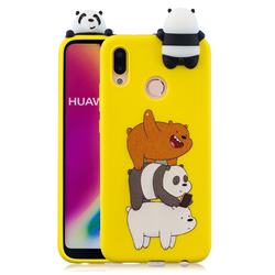 Striped Bear Soft 3D Climbing Doll Soft Case for Huawei P20 Lite