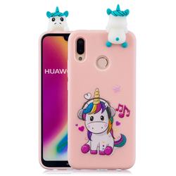 Music Unicorn Soft 3D Climbing Doll Soft Case for Huawei P20 Lite