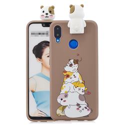 Hamster Family Soft 3D Climbing Doll Stand Soft Case for Huawei P20 Lite