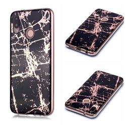 Black Galvanized Rose Gold Marble Phone Back Cover for Huawei P20 Lite