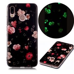 Rose Flower Noctilucent Soft TPU Back Cover for Huawei P20 Lite