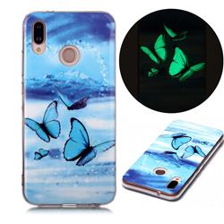 Flying Butterflies Noctilucent Soft TPU Back Cover for Huawei P20 Lite