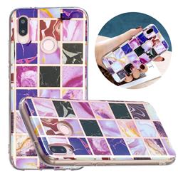 Square Puzzle Painted Marble Electroplating Protective Case for Huawei P20 Lite