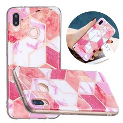 Cherry Glitter Painted Marble Electroplating Protective Case for Huawei P20 Lite
