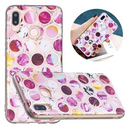 Round Puzzle Painted Marble Electroplating Protective Case for Huawei P20 Lite