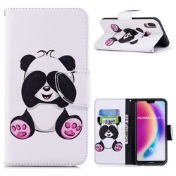 Lovely Panda Leather Wallet Case for Huawei P20 Lite