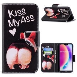 Lovely Pig Ass Leather Wallet Case for Huawei P20 Lite