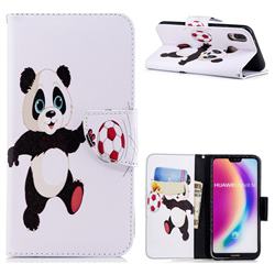 Football Panda Leather Wallet Case for Huawei P20 Lite