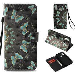 Golden Butterflies 3D Painted Leather Wallet Case for Huawei P20 Lite