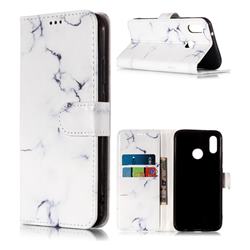 Soft White Marble PU Leather Wallet Case for Huawei P20 Lite