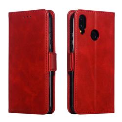 Retro Classic Calf Pattern Leather Wallet Phone Case for Huawei P20 Lite - Red